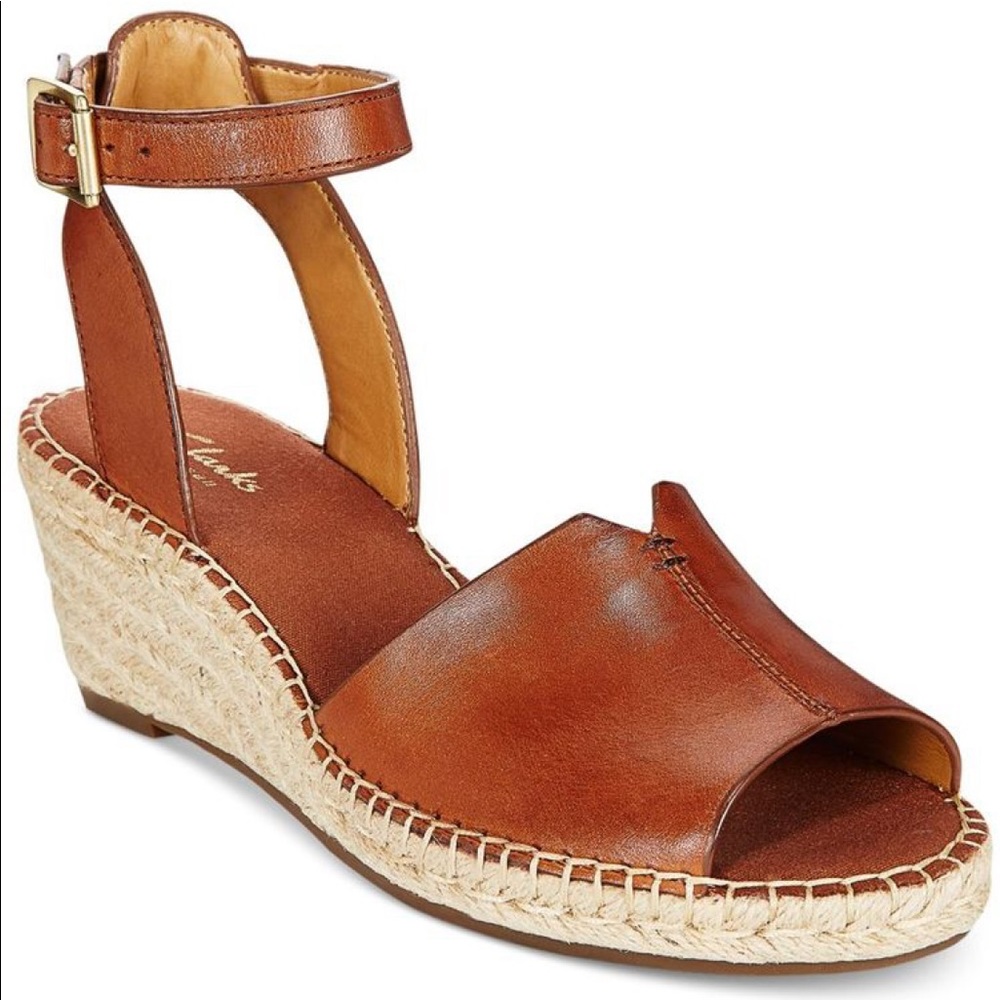 Clarks Artisan Women's Petrina Selma Espadrille Wedge Sandals Size 9